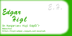 edgar higl business card